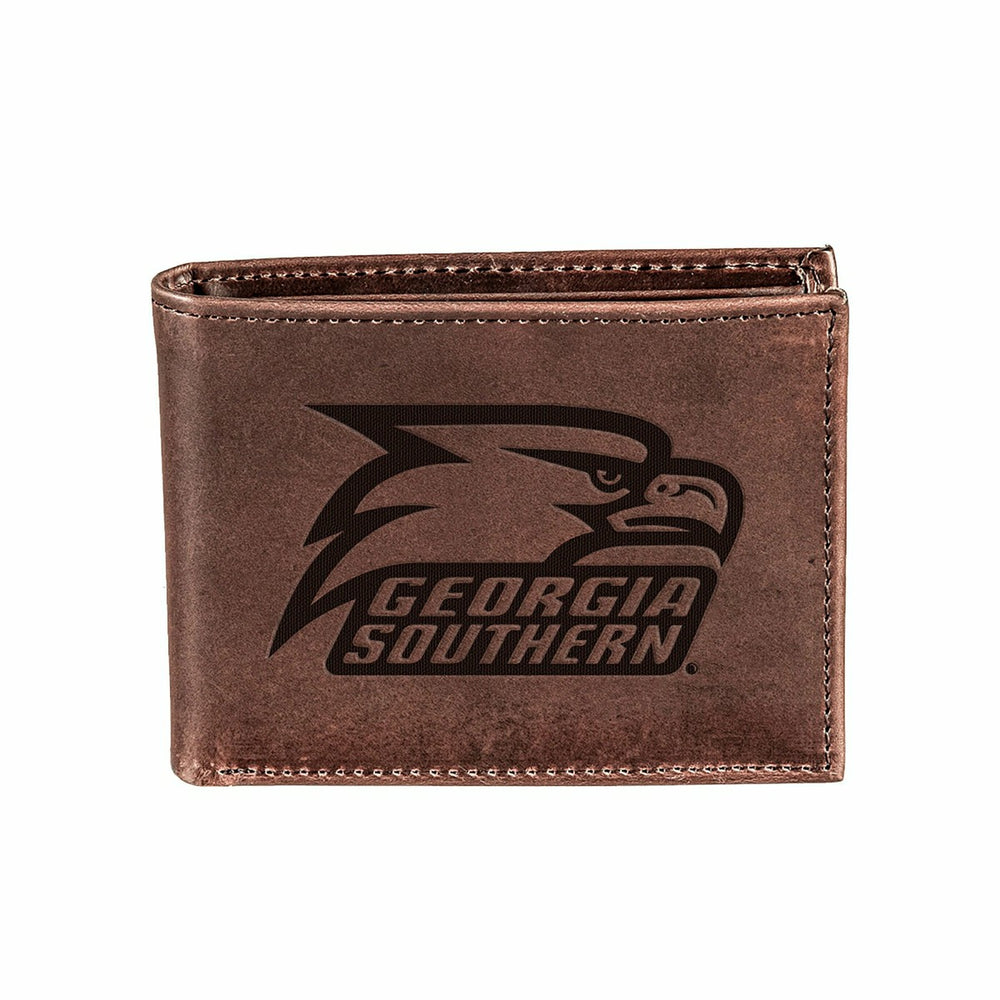 Georgia Southern University, Bi-Fold Wallet, Brown, CH, 100% Genuine L - Collegiate Home