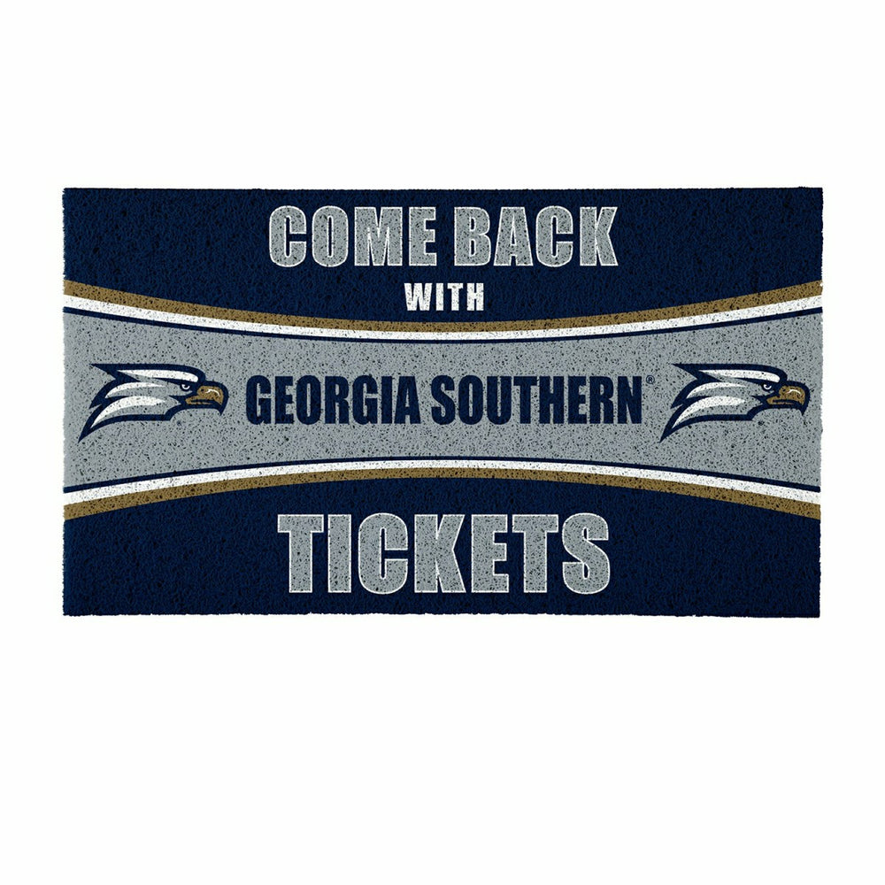 28" x 16" PVC Trapper Mat, Come Back with Tickets, Georgia Southern Un - Collegiate