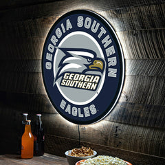 LED Wall Decor, Round, Georgia Southern University - Collegiate Home