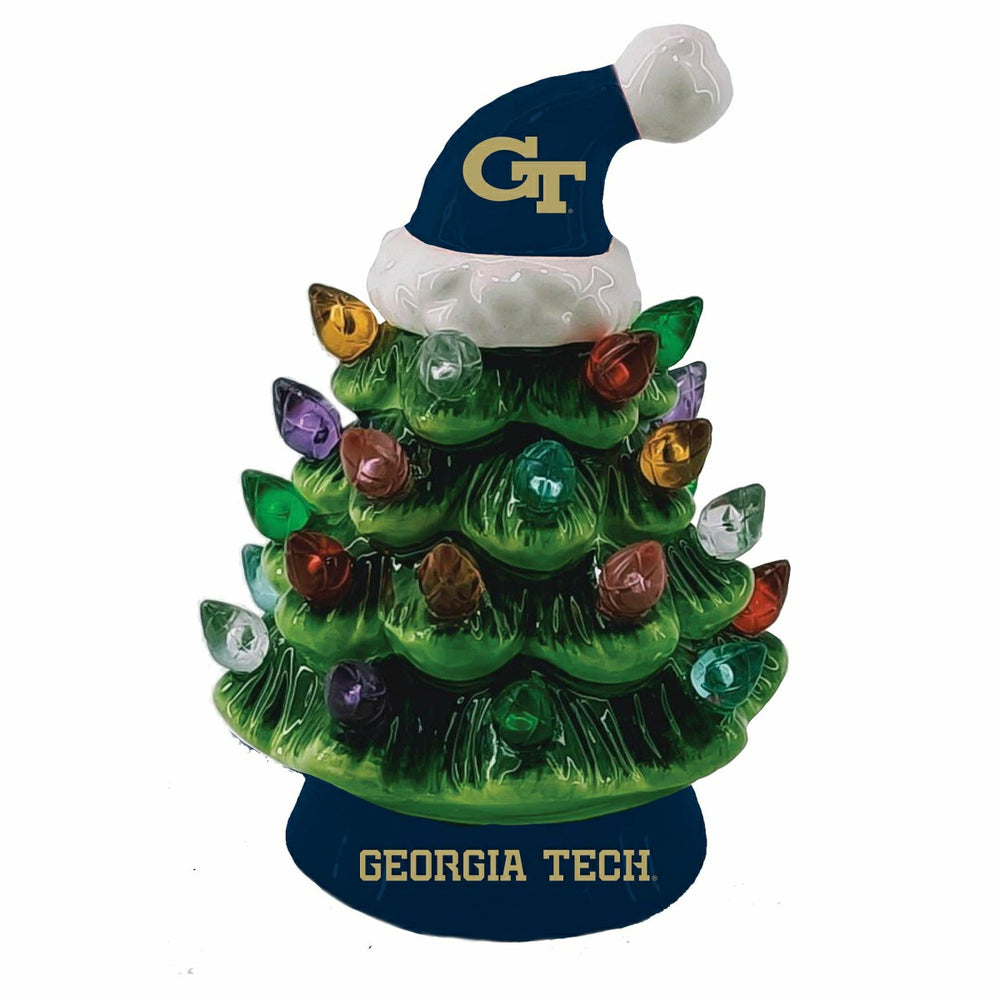 4" Mini LED Tabletop Christmas Tree, Set of 2, Georgia Tech - Collegiate Home