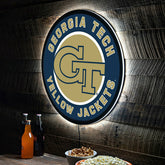 LED Wall Decor, Round, Georgia Tech - Collegiate Home