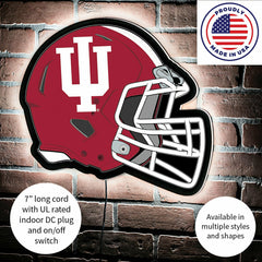 LED Wall Decor, College Football Helmet, Indiana University - Collegiate Home
