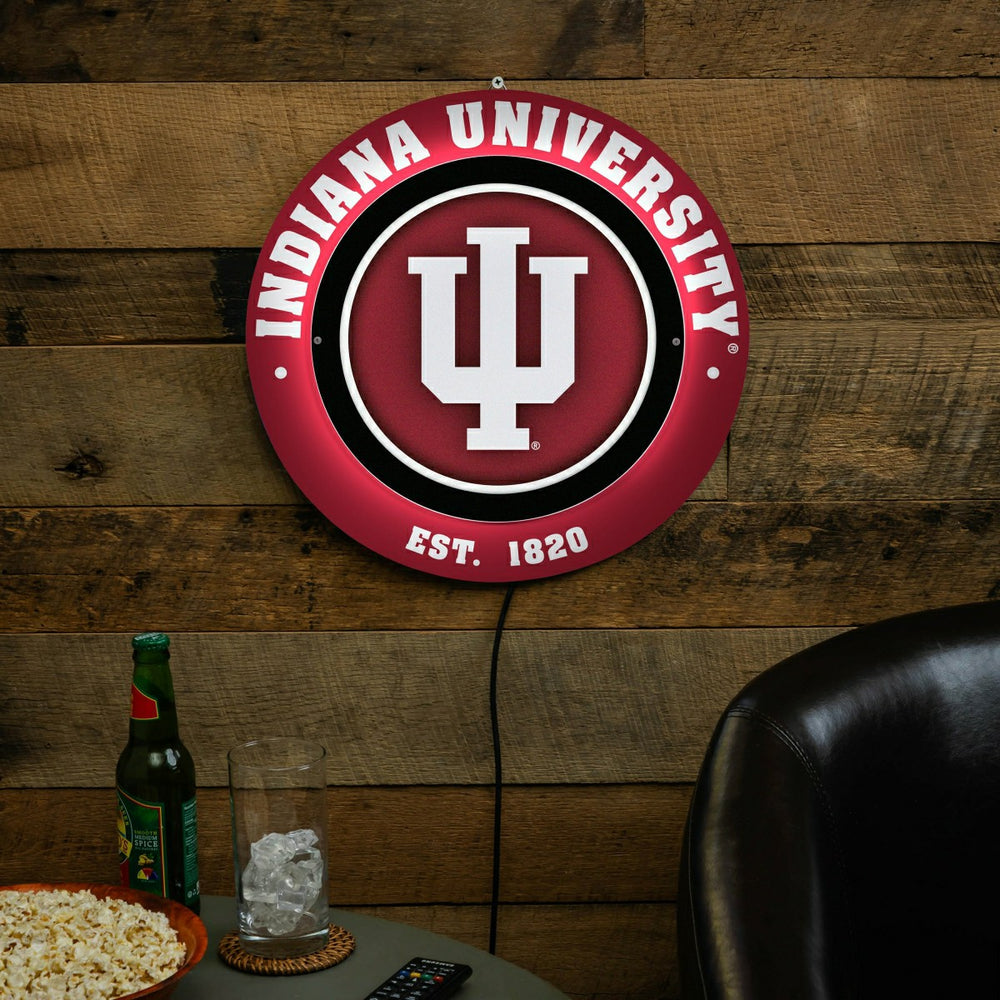 Indiana University, Metal Lite, Round - Collegiate