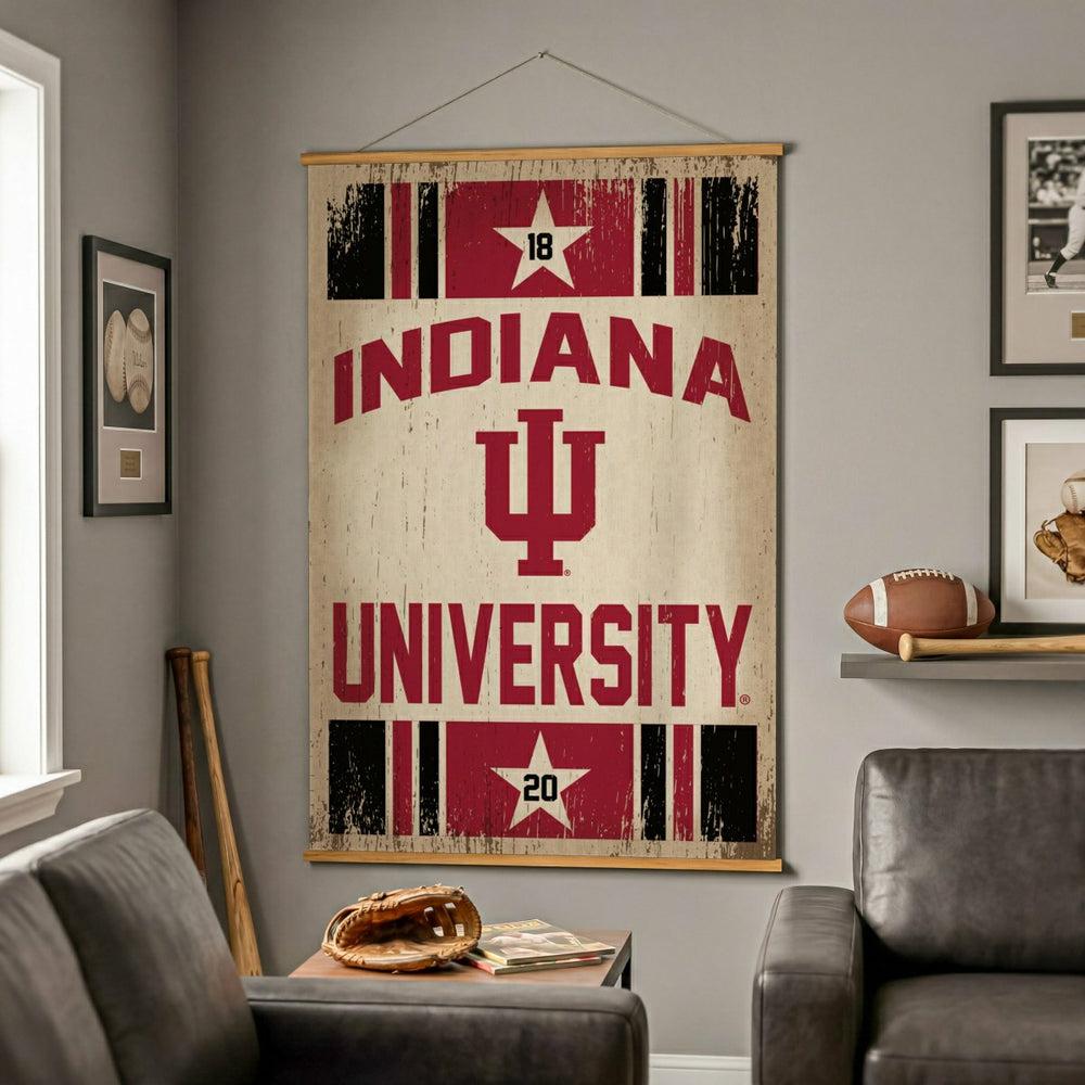 Indiana University, Canvas Wall Tapestry, Large, 54x36 - Collegiate Home