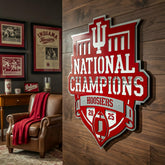 Indiana University, Div 1 Champs, Layered Metal Wall Art - Collegiate Home