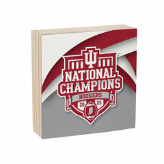 Indiana University, Div 1 Champs, Block, 6x6 - Collegiate Home