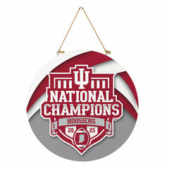 Indiana University, Div 1 Champs, Round Door Decor with Hanging Rope, - Collegiate Home