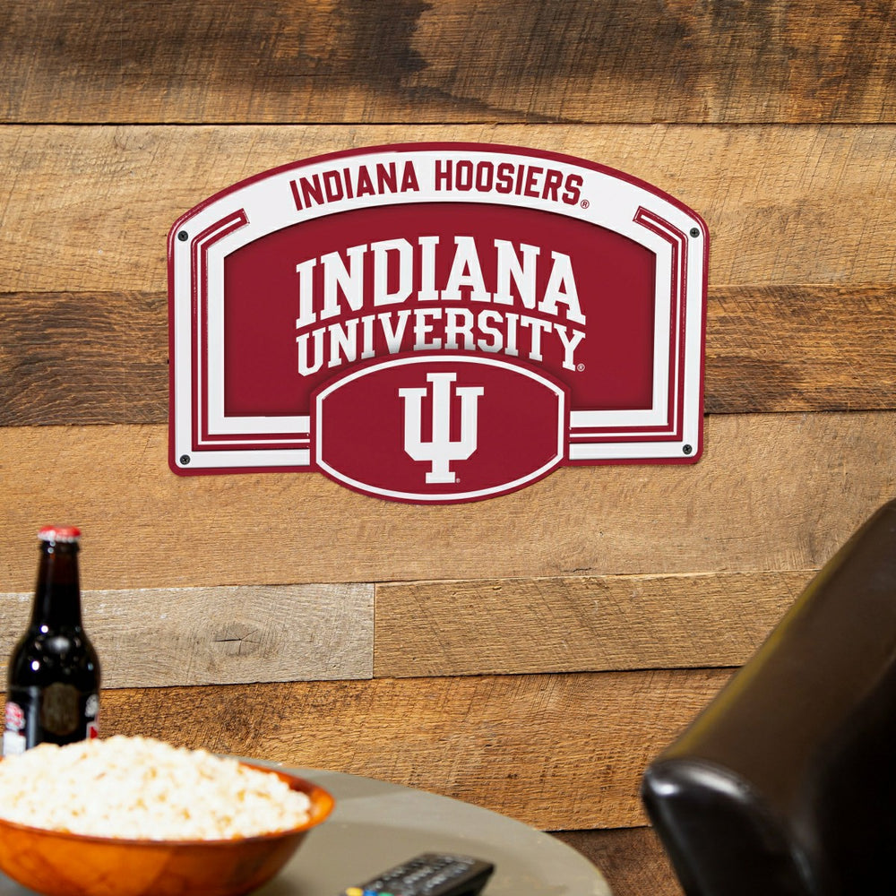Indiana University USA Embossed Steel Wall Sign, 11" x 17" - Collegiate Home