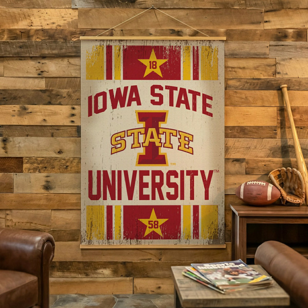 Iowa State University, Canvas Wall Tapestry, Large, 54x36 - Collegiate Home