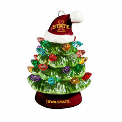 4" Mini LED Tabletop Christmas Tree, Set of 2, Iowa State University - Collegiate Home