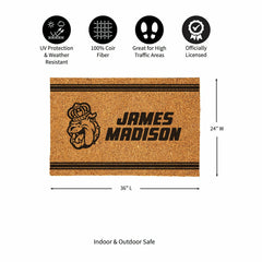 James Madison University Large One Color Coir Mat, 36"x24" - Collegiate