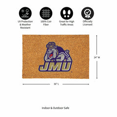 James Madison University Large Full Color Coir Mat, 36"x24" - Collegiate