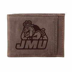 Front Pocket Wallet w/ RFID Blocking, James Madison University, Brown - Collegiate Home