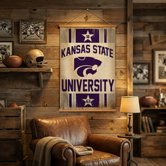 Kansas State University, Canvas Wall Tapestry, Medium, 36x24 - Collegiate Home