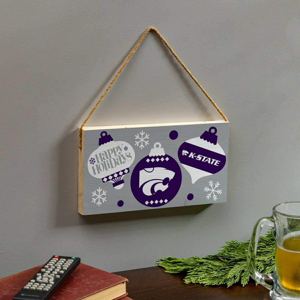 Kansas State University Holiday Wood Wall Sign, 6x11 - Collegiate Home