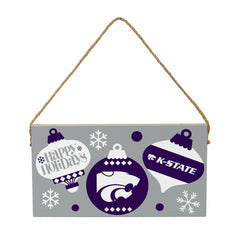 Kansas State University Holiday Wood Wall Sign, 6x11 - Collegiate Home