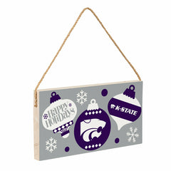 Kansas State University Holiday Wood Wall Sign, 6x11 - Collegiate Home