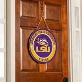 Louisiana State University Round Door Décor with Hanging Rope, 18x18 - Collegiate Home