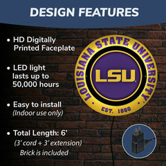 Louisiana State University, Metal Lite, Round - Collegiate