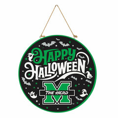 Marshall University Halloween Round Door Décor with Hanging Rope, 18x1 - Collegiate Home