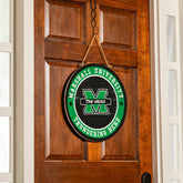 Marshall University Round Door Décor with Hanging Rope, 18x18 - Collegiate Home