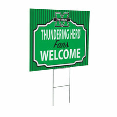 Marshall University Coroplast Yard Sign, "Fans Welcome" - Collegiate Home