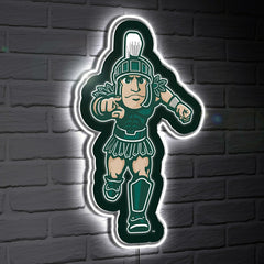LED Wall Decor, Glazelite, College Mascot, Michigan State University - Collegiate Home