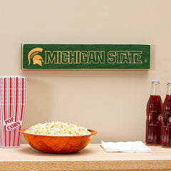 Michigan State University Engraved Wood Sign, 3.5" x 18" - Collegiate Home