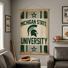 Michigan State University, Canvas Wall Tapestry, Large, 54x36 - Collegiate Home