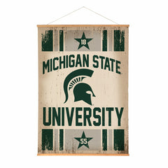 Michigan State University, Canvas Wall Tapestry, Large, 54x36 - Collegiate Home