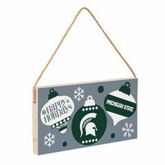 Michigan State University Holiday Wood Wall Sign, 6x11 - Collegiate Home