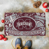 Mississippi State University Holiday PVC Mat, 28"x16" - Collegiate
