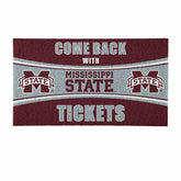 28" x 16" PVC Trapper Mat, Come Back with Tickets, Mississippi State U - Collegiate