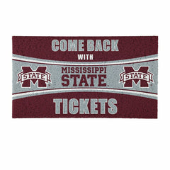 28" x 16" PVC Trapper Mat, Come Back with Tickets, Mississippi State U - Collegiate