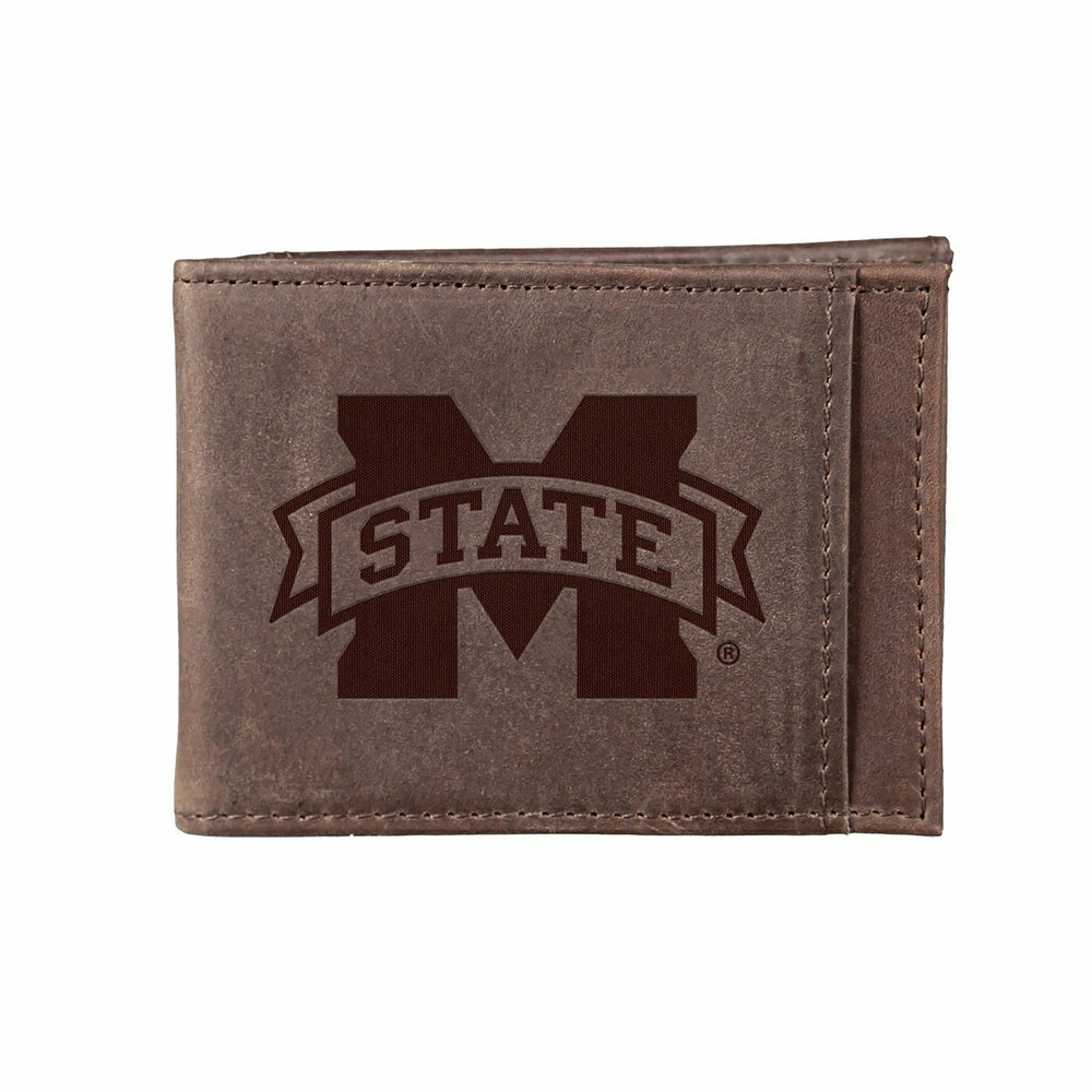 Front Pocket Wallet w/ RFID Blocking, Mississippi State University, Br - Collegiate Home