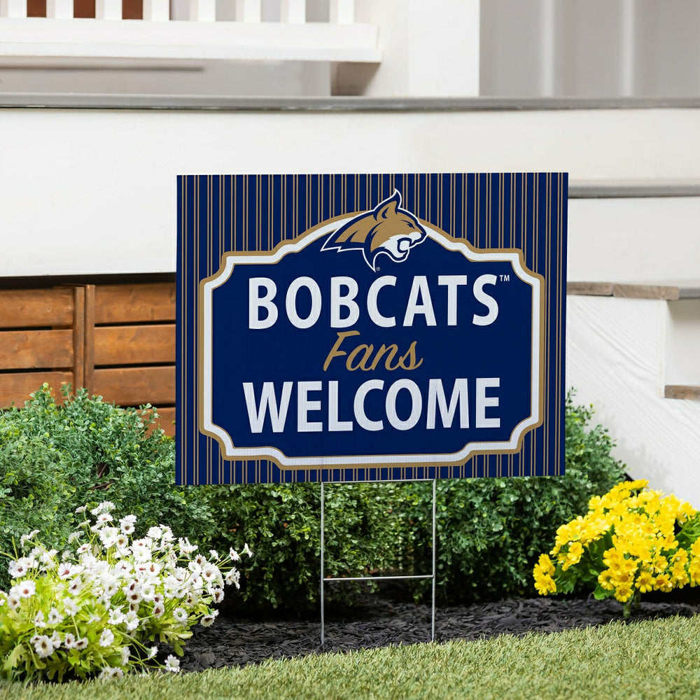 Montana State University Coroplast Yard Sign, "Fans Welcome" - Collegiate Home