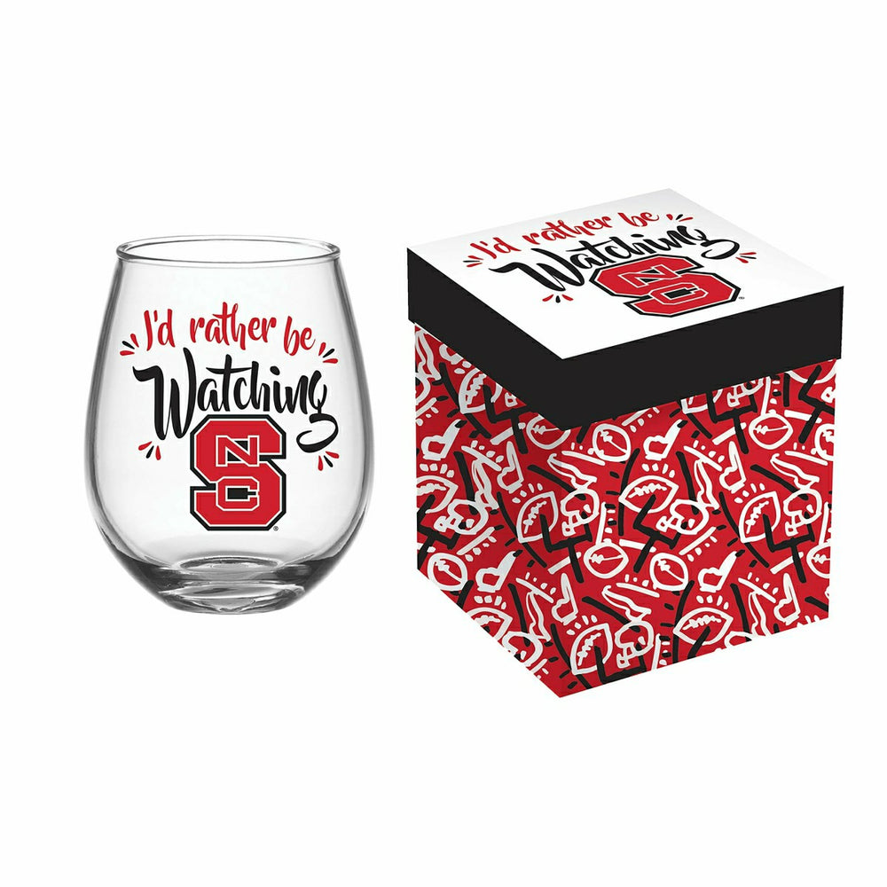 North Carolina State University, 17oz Boxed Stemless Glass - Collegiate Home