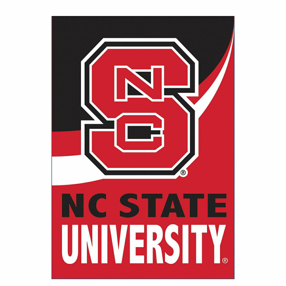 North Carolina State University Burlap Flag House Size - Collegiate Home