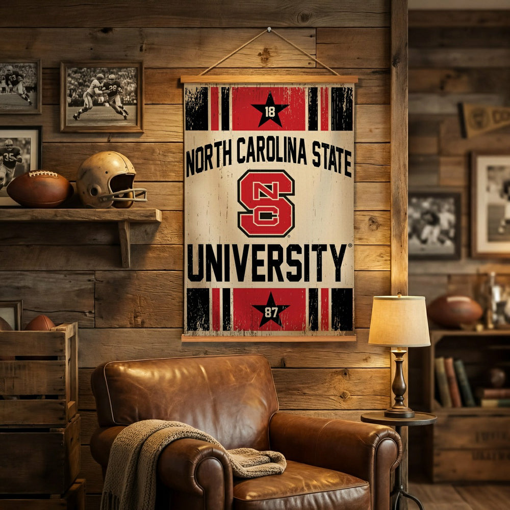 North Carolina State University, Canvas Wall Tapestry, Medium, 36x24 - Collegiate Home