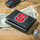 North Carolina State University Black Tri-Fold Embroidered Wallet w/ RFID Blocking - Collegiate Home