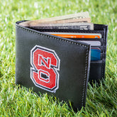 North Carolina State University Black Bi-Fold Embroidered Wallet w/ RFID Blocking - Collegiate Home