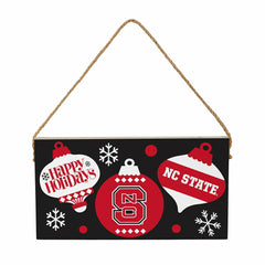 North Carolina State University Holiday Wood Wall Sign, 6x11 - Collegiate Home