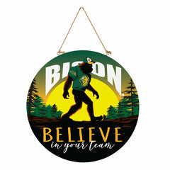 North Dakota State University Bigfoot Round Door Décor with Hanging Ro - Collegiate Home