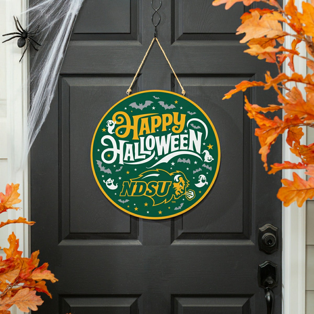 North Dakota State University Halloween Round Door Décor with Hanging - Collegiate Home