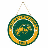 North Dakota State University Round Door Décor with Hanging Rope, 18x1 - Collegiate Home
