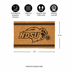 North Dakota State University Large One Color Coir Mat, 36"x24" - Collegiate