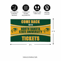 28" x 16" PVC Trapper Mat, Come Back with Tickets, North Dakota State - Collegiate