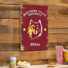Northern State University Wood Wall Sign, 16x24 - Collegiate Home