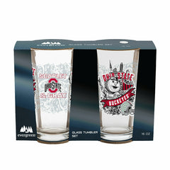 Ohio State University 16oz Glass pint, Set of 2 - Collegiate Home
