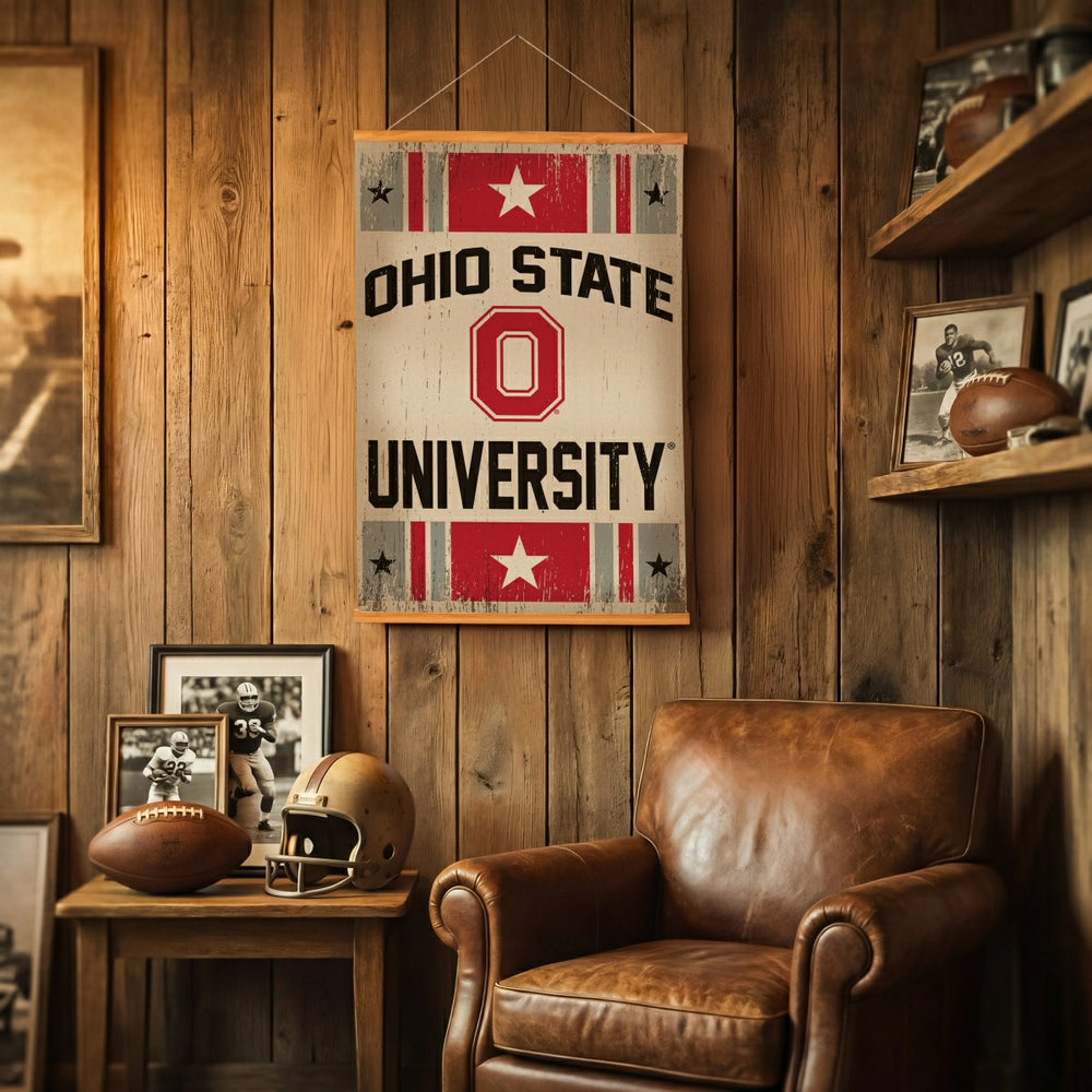 Ohio State University, Canvas Wall Tapestry, Medium, 36x24 - Collegiate Home